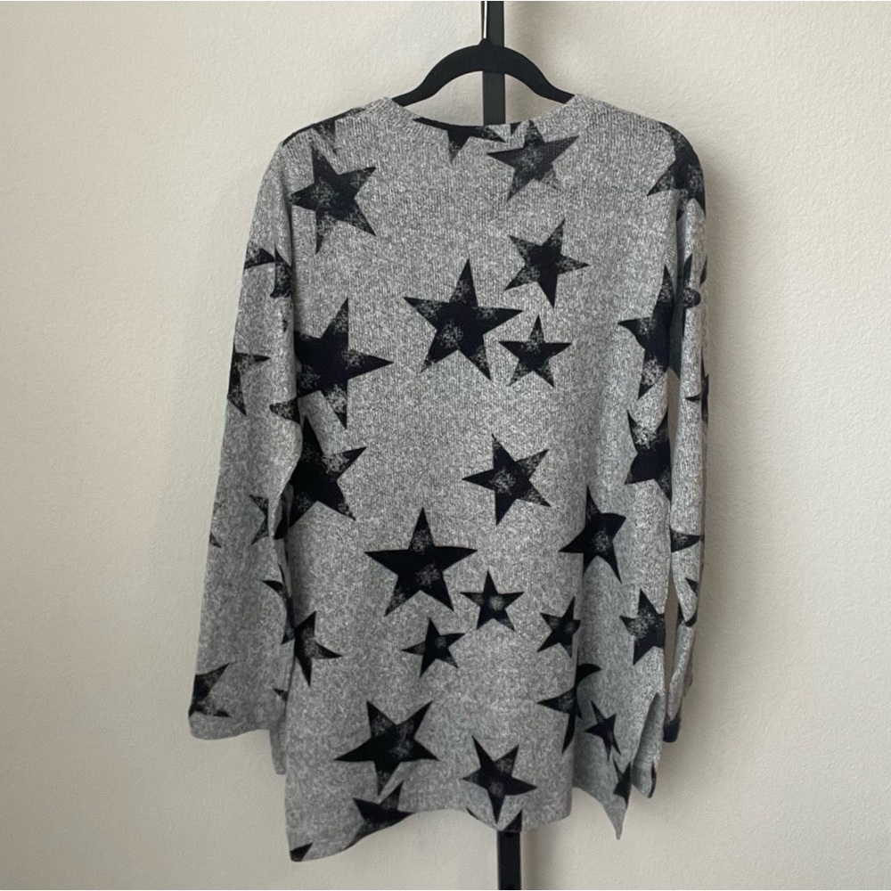 Soft Surroundings E'toile Star Knit Sweater Tunic Top Gray Size Small - Picture 3 of 6